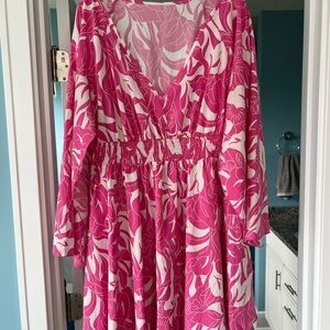 SHEIN Pink and White Floral Fabric